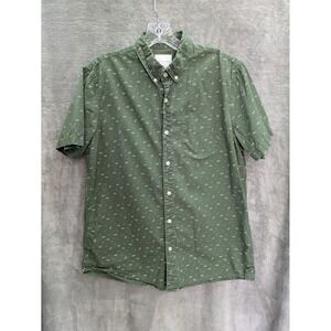 American Eagle Button Up Shirt Mens Medium Green Cotton Casual